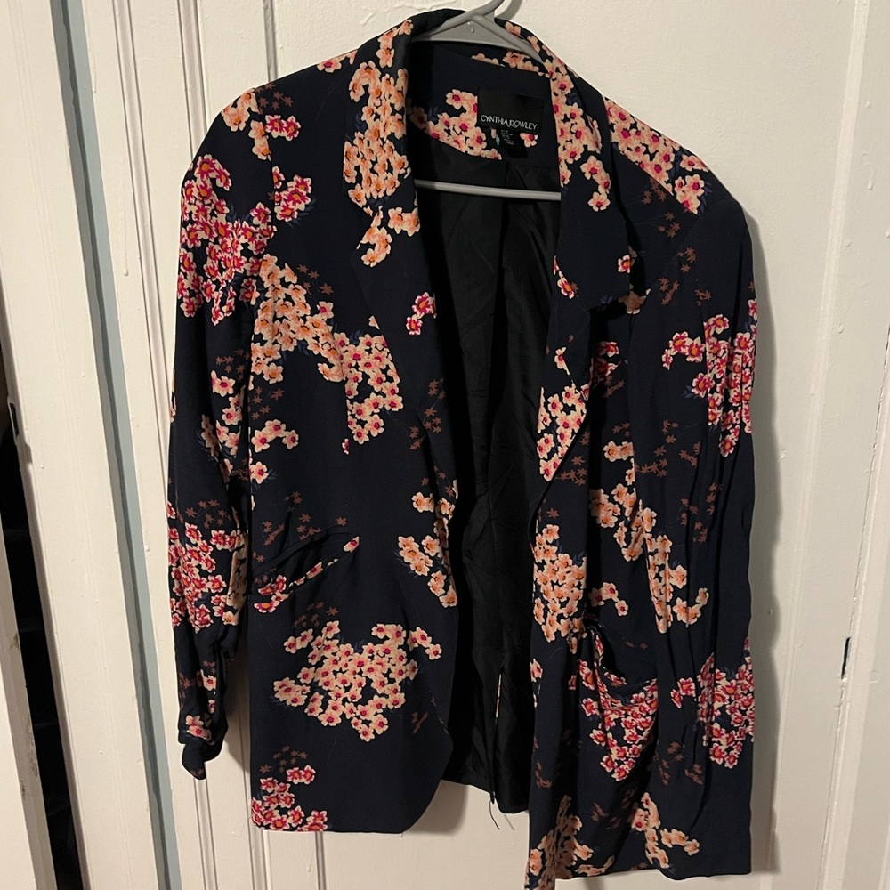 Navy Floral Blazer